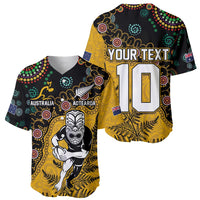 Custom New Zealand and Australia Rugby Baseball Jersey Maori Warrior With Aboriginal Version LT03 - Polynesian Pride