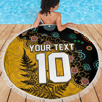 Custom New Zealand and Australia Rugby Beach Blanket Maori Warrior With Aboriginal Version LT03 - Polynesian Pride