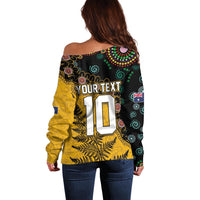 Custom New Zealand and Australia Rugby Off Shoulder Sweater Maori Warrior With Aboriginal Version LT03 - Polynesian Pride