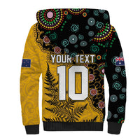 Custom New Zealand and Australia Rugby Sherpa Hoodie Maori Warrior With Aboriginal Version LT03 - Polynesian Pride