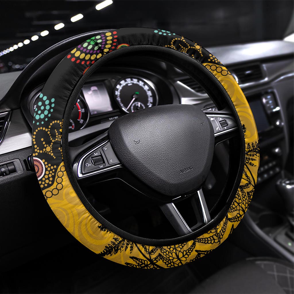 New Zealand and Australia Rugby Steering Wheel Cover Maori Warrior With Aboriginal Version