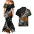 New Zealand Fern and Australia Emu Couples Matching Mermaid Dress and Hawaiian Shirt Aboriginal Mix Maori Pattern