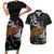 New Zealand Fern and Australia Emu Couples Matching Short Sleeve Bodycon Dress and Hawaiian Shirt Aboriginal Mix Maori Pattern