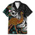 New Zealand Fern and Australia Emu Family Matching Mermaid Dress and Hawaiian Shirt Aboriginal Mix Maori Pattern