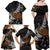 New Zealand Fern and Australia Emu Family Matching Off Shoulder Maxi Dress and Hawaiian Shirt Aboriginal Mix Maori Pattern