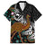 New Zealand Fern and Australia Emu Family Matching Summer Maxi Dress and Hawaiian Shirt Aboriginal Mix Maori Pattern