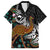 New Zealand Fern and Australia Emu Family Matching Tank Maxi Dress and Hawaiian Shirt Aboriginal Mix Maori Pattern