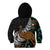 New Zealand Fern and Australia Emu Kid Hoodie Aboriginal Mix Maori Pattern