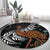 New Zealand Fern and Australia Emu Round Carpet Aboriginal Mix Maori Pattern