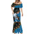 Fiji Palm Tree and Australia Kangaroo Mermaid Dress Aboriginal Mix Tapa Pattern