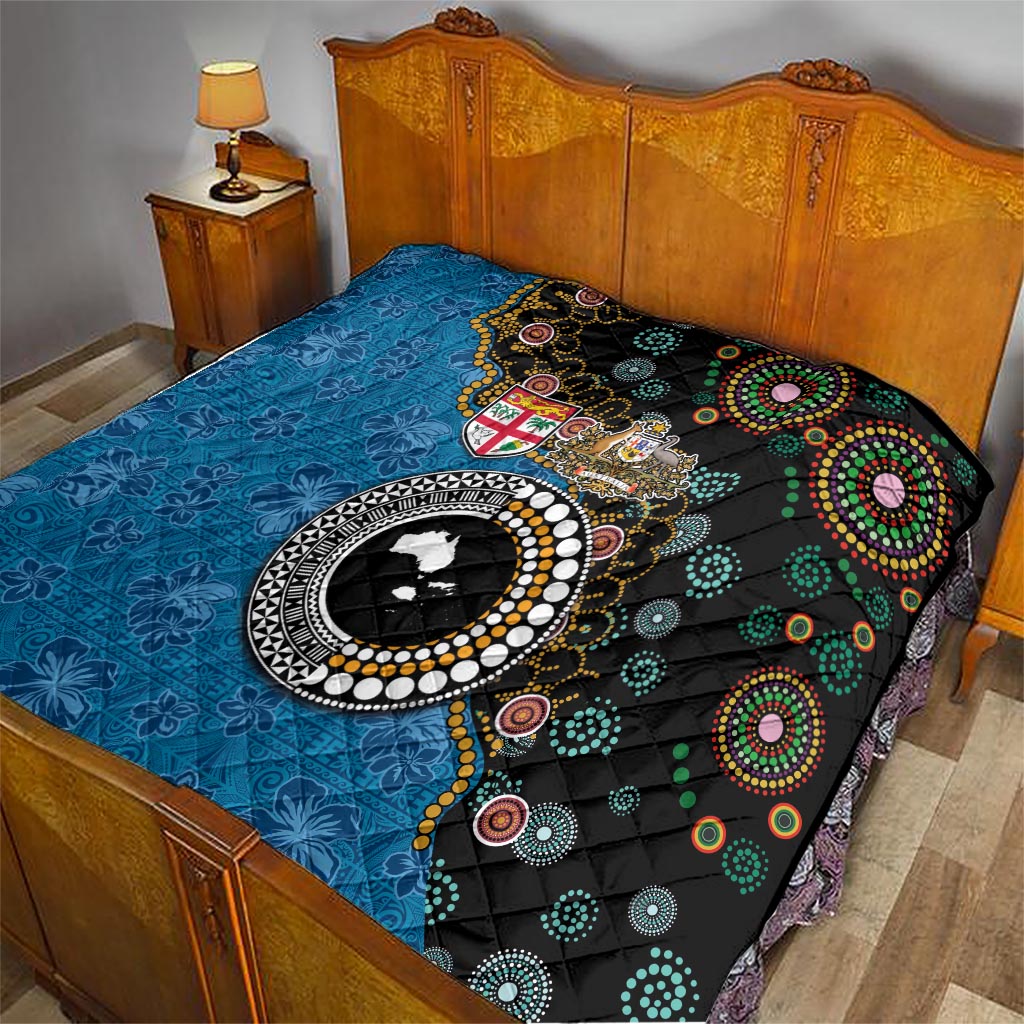 Fiji Palm Tree and Australia Kangaroo Quilt Aboriginal Mix Tapa Pattern LT03 - Polynesian Pride