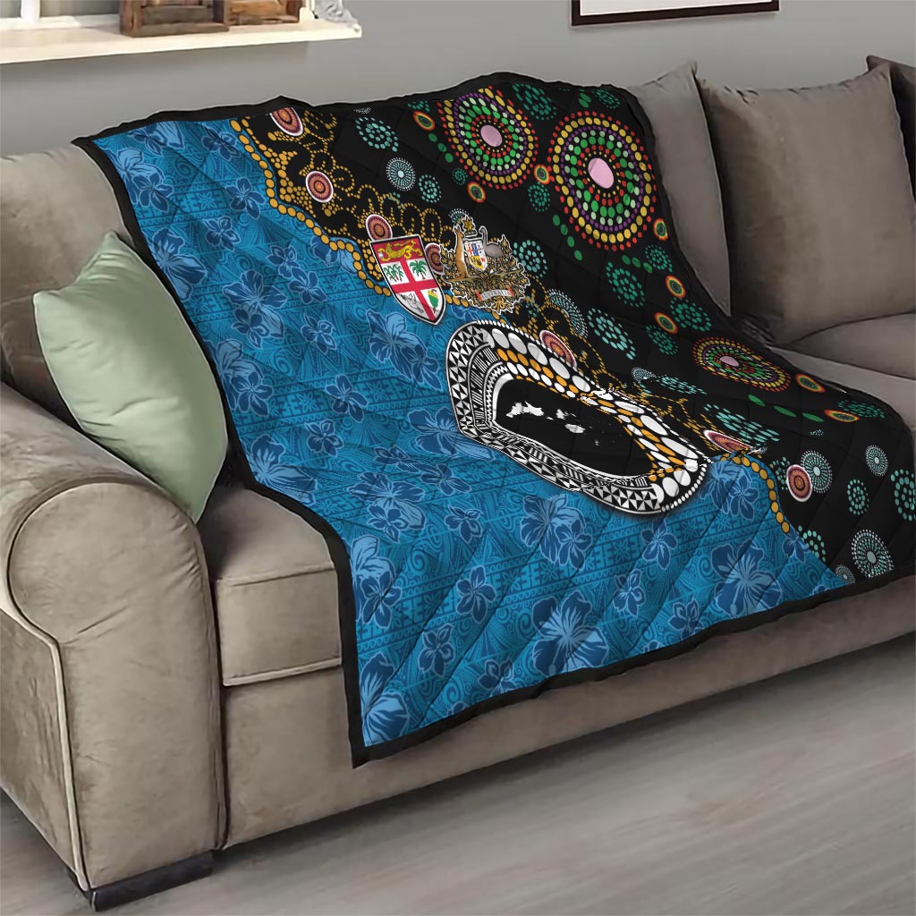 Fiji Palm Tree and Australia Kangaroo Quilt Aboriginal Mix Tapa Pattern LT03 - Polynesian Pride