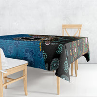 Fiji Palm Tree and Australia Kangaroo Tablecloth Aboriginal Mix Tapa Pattern LT03 - Polynesian Pride