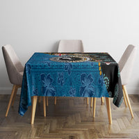 Fiji Palm Tree and Australia Kangaroo Tablecloth Aboriginal Mix Tapa Pattern LT03 - Polynesian Pride