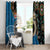 Fiji Palm Tree and Australia Kangaroo Window Curtain Aboriginal Mix Tapa Pattern