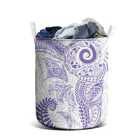 Aotearoa Maori Sea Animals Tribal Laundry Basket Manta Ray and Shark Moko Pattern Purple Color LT03 - Polynesian Pride