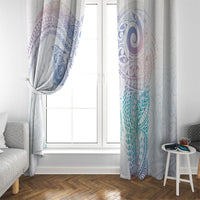 Aotearoa Maori Sea Animals Tribal Window Curtain Manta Ray and Shark Moko Pattern Sweet Pastel LT03 - Polynesian Pride