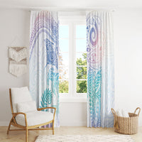 Aotearoa Maori Sea Animals Tribal Window Curtain Manta Ray and Shark Moko Pattern Sweet Pastel LT03 - Polynesian Pride