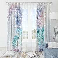 Aotearoa Maori Sea Animals Tribal Window Curtain Manta Ray and Shark Moko Pattern Sweet Pastel LT03 - Polynesian Pride