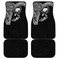 Hawaiian Manta Ray Tribal Car Mats Polynesian Art Motifs Black Color LT03 - Polynesian Pride