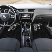 Hawaiian Manta Ray Tribal Car Mats Polynesian Art Motifs Black Color LT03 Set 2pcs - Front Black - Polynesian Pride