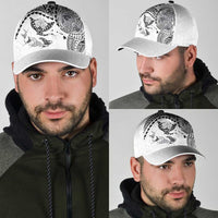 Hawaiian Manta Ray Tribal Classic Cap Polynesian Art Motifs White Color LT03 - Polynesian Pride