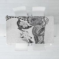 Hawaiian Manta Ray Tribal Tablecloth Polynesian Art Motifs White Color LT03 White - Polynesian Pride