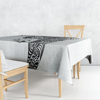 Hawaiian Manta Ray Tribal Tablecloth Polynesian Art Motifs White Color LT03 - Polynesian Pride