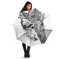 Hawaiian Manta Ray Tribal Umbrella Polynesian Art Motifs White Color LT03 - Polynesian Pride
