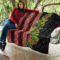 Maori Tukutuku Quilt with Ferns Pohutukawa and Kowhai Tribal Moko Patterns LT03 - Polynesian Pride
