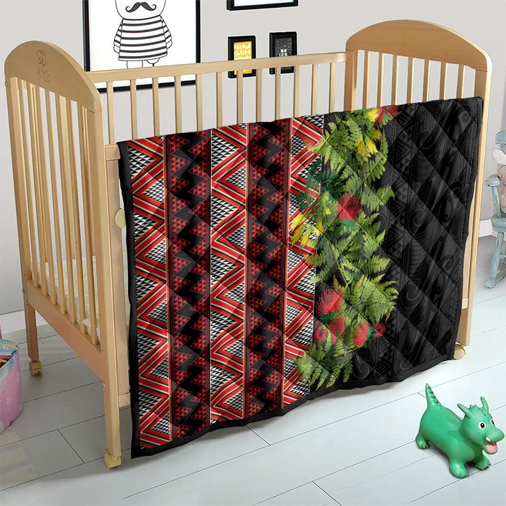 Maori Tukutuku Quilt with Ferns Pohutukawa and Kowhai Tribal Moko Patterns LT03 - Polynesian Pride