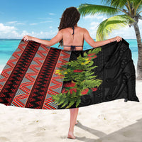 Maori Tukutuku Sarong with Ferns Pohutukawa and Kowhai Tribal Moko Patterns LT03 - Polynesian Pride