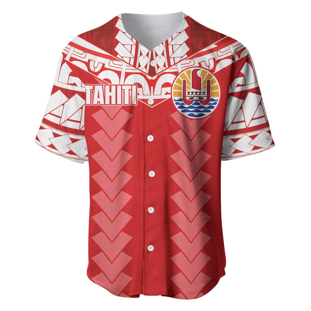 Custom Tahiti Football Polynesian Pattern Baseball Jersey LT03 Red - Polynesian Pride