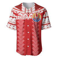 Custom Tahiti Football Polynesian Pattern Baseball Jersey LT03 Red - Polynesian Pride