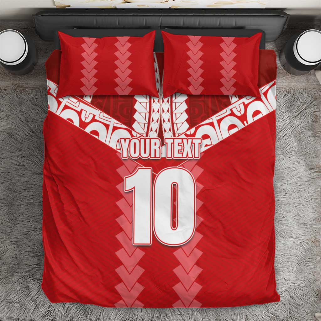 Custom Tahiti Football Polynesian Pattern Bedding Set LT03 Red - Polynesian Pride
