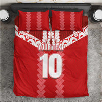 Custom Tahiti Football Polynesian Pattern Bedding Set LT03 Red - Polynesian Pride