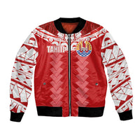 Custom Tahiti Football Polynesian Pattern Bomber Jacket LT03 Unisex Red - Polynesian Pride