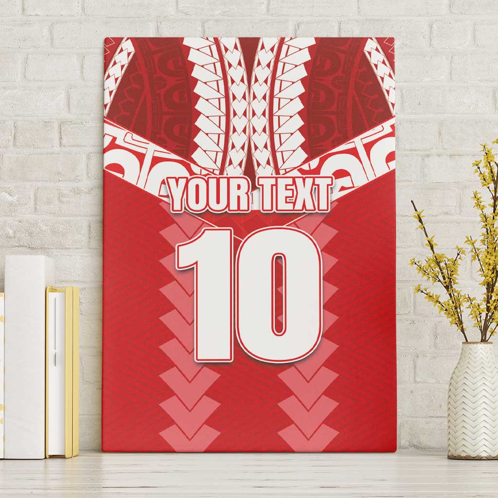Custom Tahiti Football Polynesian Pattern Canvas Wall Art LT03 Without Frame Red - Polynesian Pride