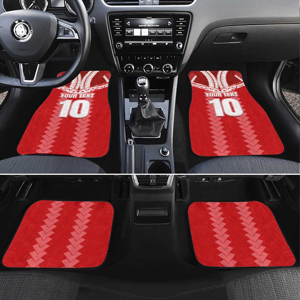 Custom Tahiti Football Polynesian Pattern Car Mats LT03 Set 4pcs Red - Polynesian Pride