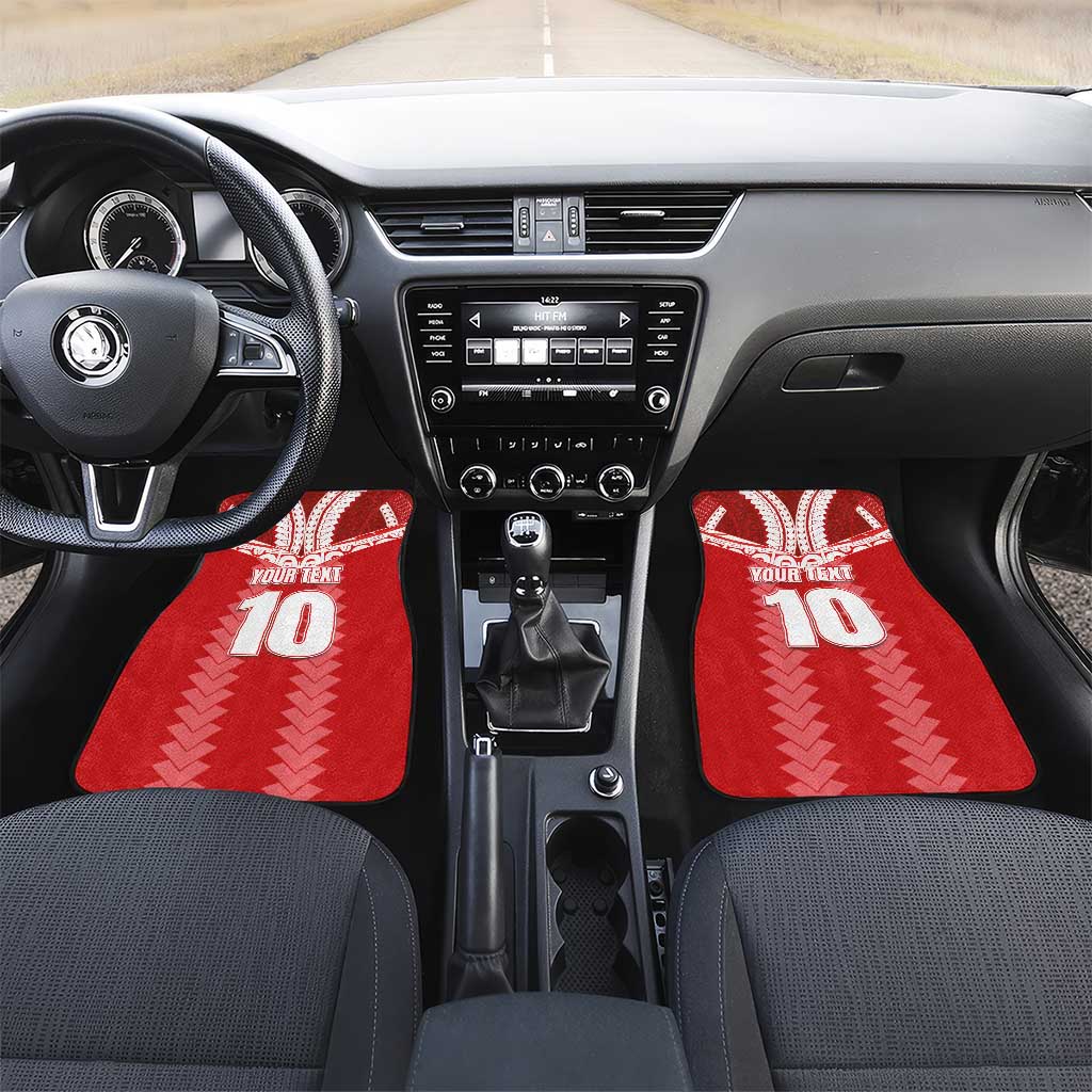 Custom Tahiti Football Polynesian Pattern Car Mats LT03 Set 2pcs - Front Red - Polynesian Pride