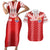 Custom Tahiti Football Polynesian Pattern Couples Matching Short Sleeve Bodycon Dress and Hawaiian Shirt