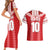 Custom Tahiti Football Polynesian Pattern Couples Matching Short Sleeve Bodycon Dress and Hawaiian Shirt