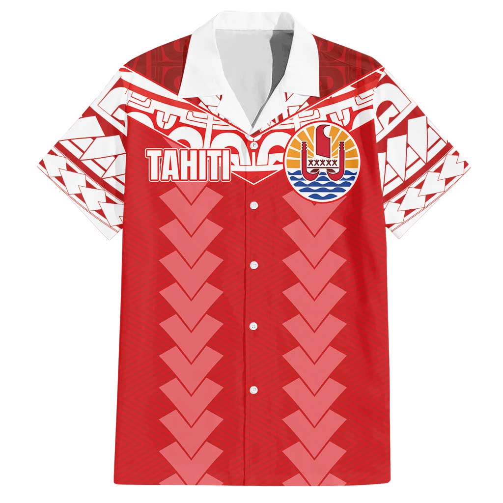 Custom Tahiti Football Polynesian Pattern Hawaiian Shirt LT03 Red - Polynesian Pride