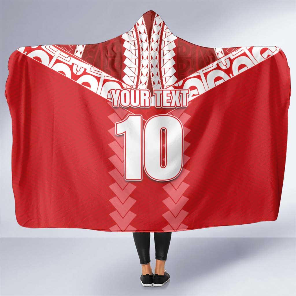Custom Tahiti Football Polynesian Pattern Hooded Blanket LT03 One Size Red - Polynesian Pride