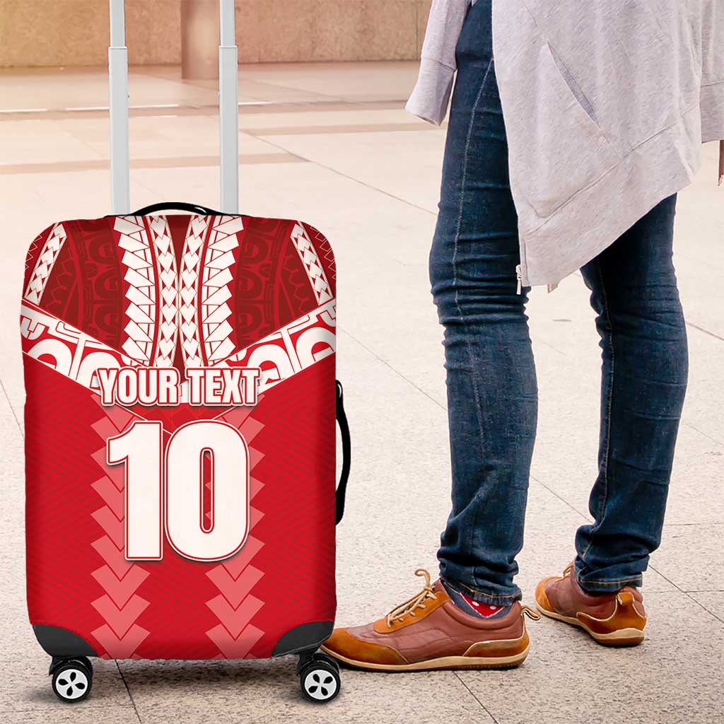 Custom Tahiti Football Polynesian Pattern Luggage Cover LT03 Red - Polynesian Pride