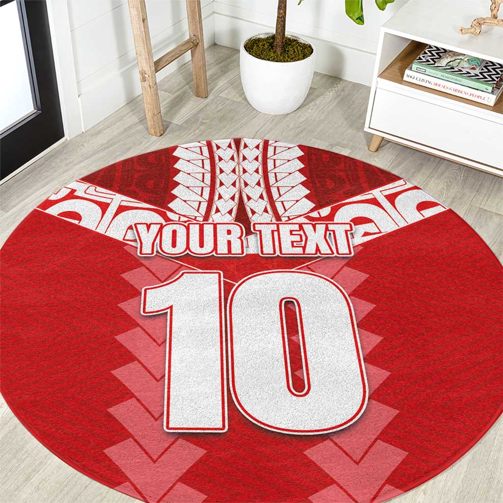 Custom Tahiti Football Polynesian Pattern Round Carpet