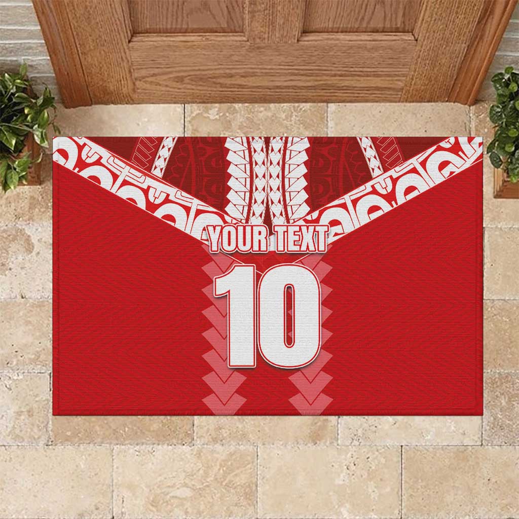 Custom Tahiti Football Polynesian Pattern Rubber Doormat