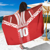 Custom Tahiti Football Polynesian Pattern Sarong LT03 One Size 44 x 66 inches Red - Polynesian Pride