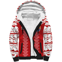 Custom Tahiti Football Polynesian Pattern Sherpa Hoodie LT03 Unisex Red - Polynesian Pride