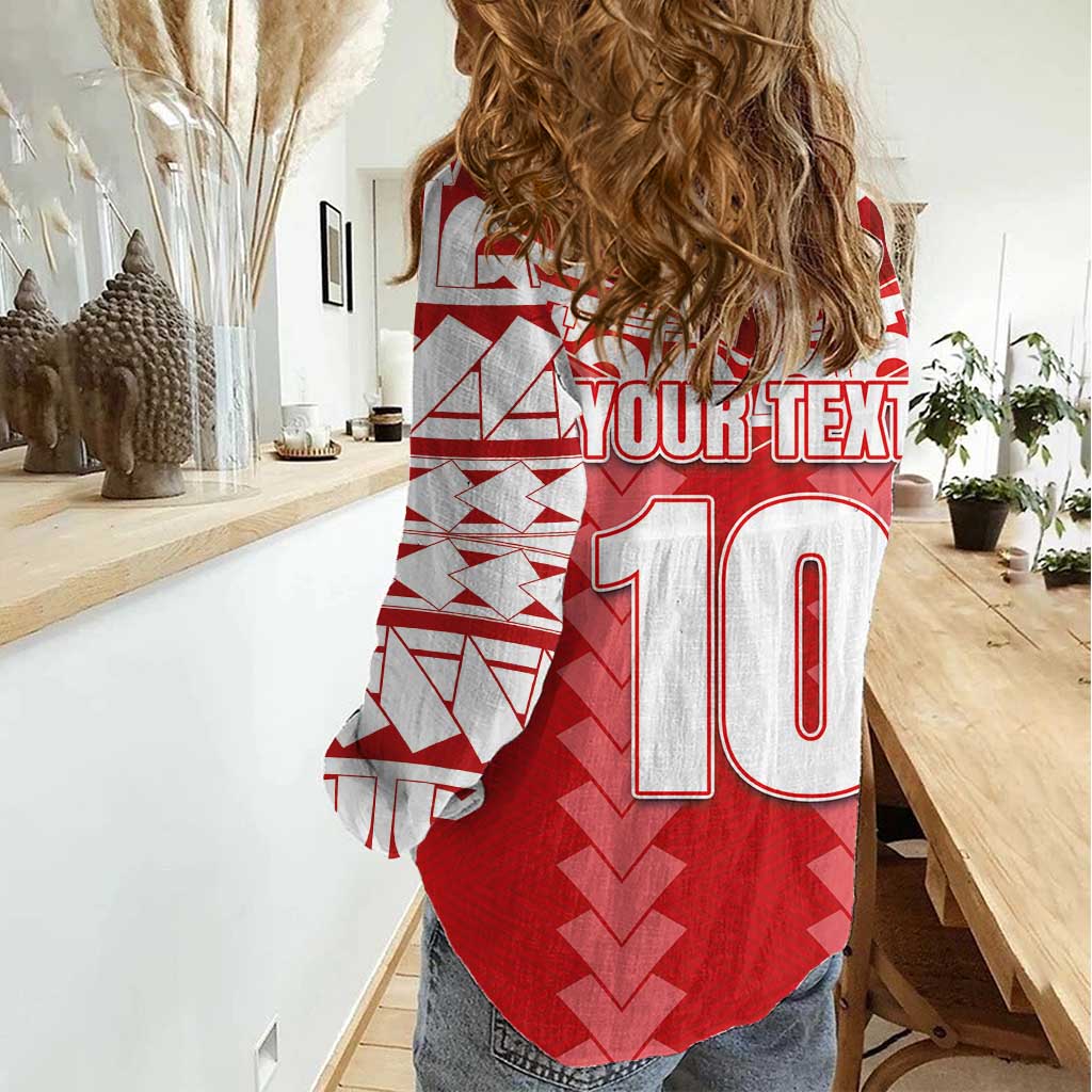 Custom Tahiti Football Polynesian Pattern Women Casual Shirt LT03 - Polynesian Pride